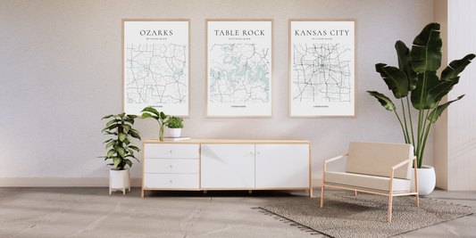 Custom maps of the Lake of the Ozarks, Table Rock Lake, and Kansas City Missouri
