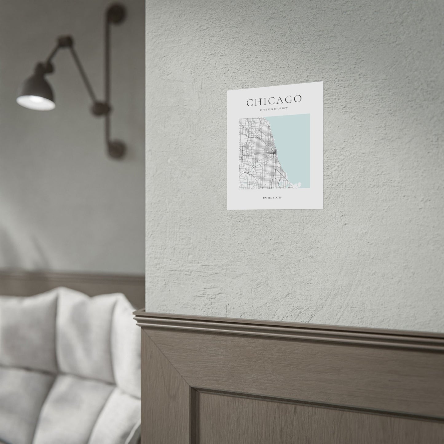 Chicago Map Print Glacial Line Series