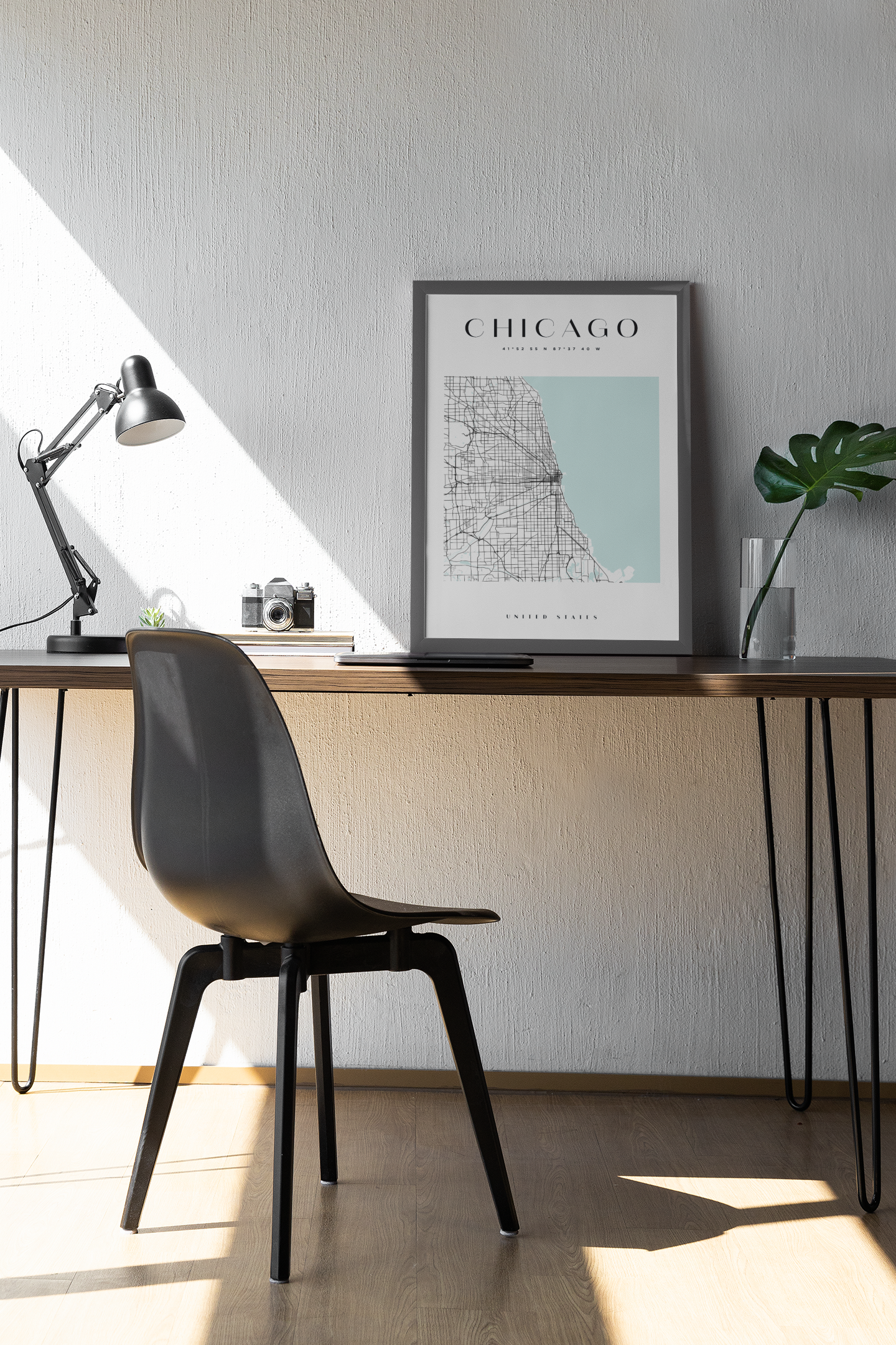 Chicago Map Print Glacial Line Series