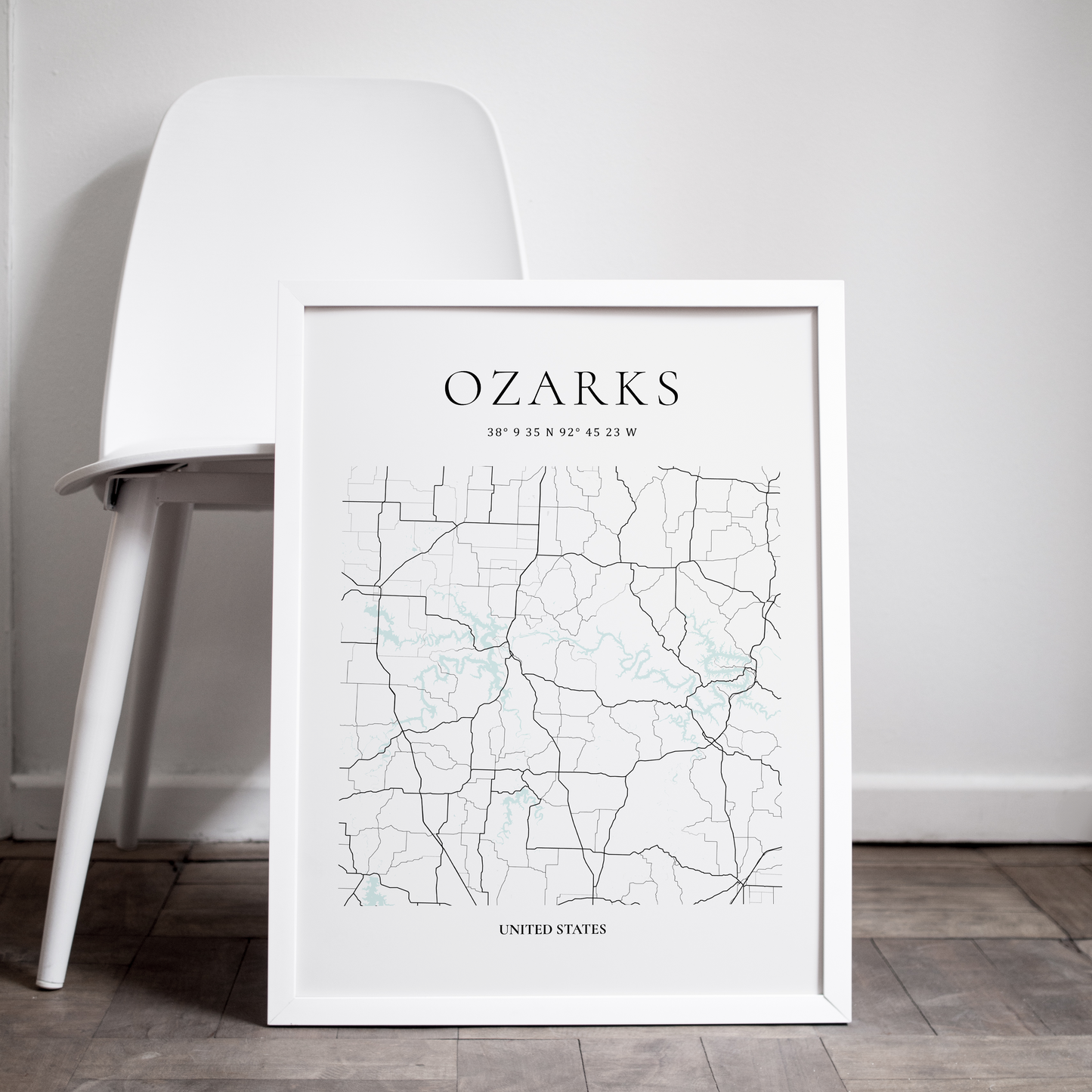 Artistic map of the Lake of the Ozarks and the Ozark area of Missouri by Atlas & Ink Artistic Cartography Co.