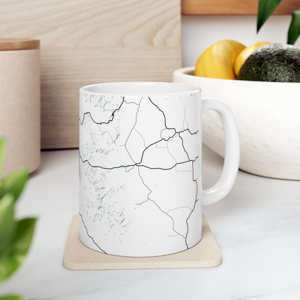 Yellowstone National Park Glacial Line Series Ceramic Map Mug