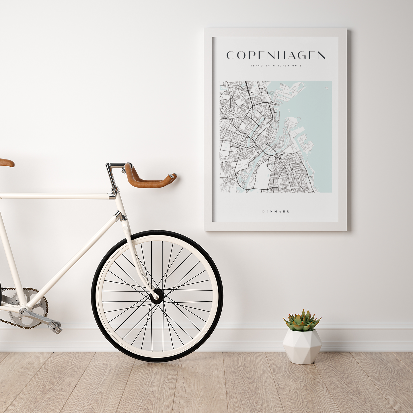 Copenhagen Map Print Glacial Line Series