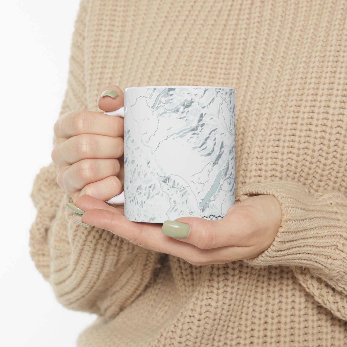 Glacier National Park Glacial Line Series Ceramic Map Mug
