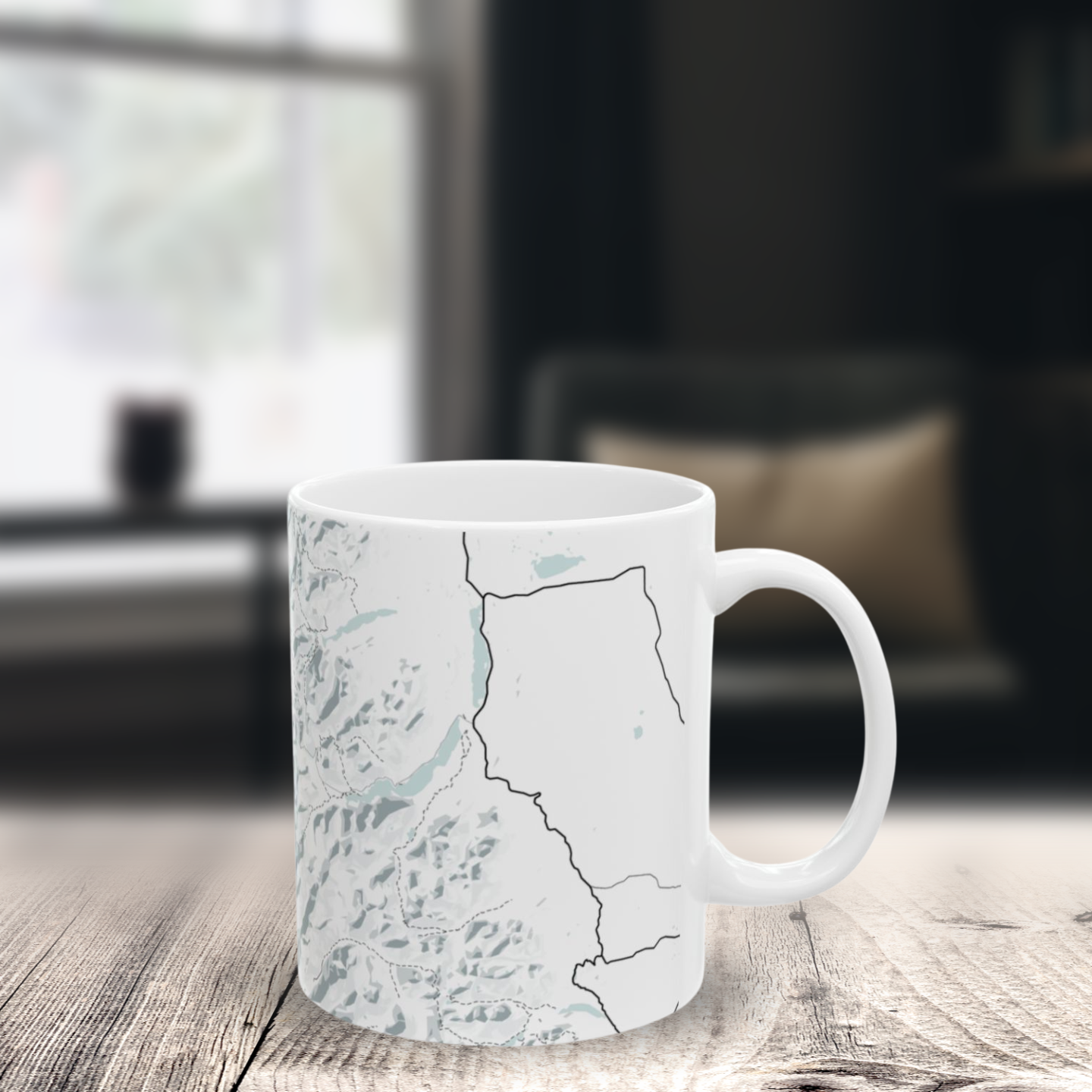 Glacier National Park Glacial Line Series Ceramic Map Mug