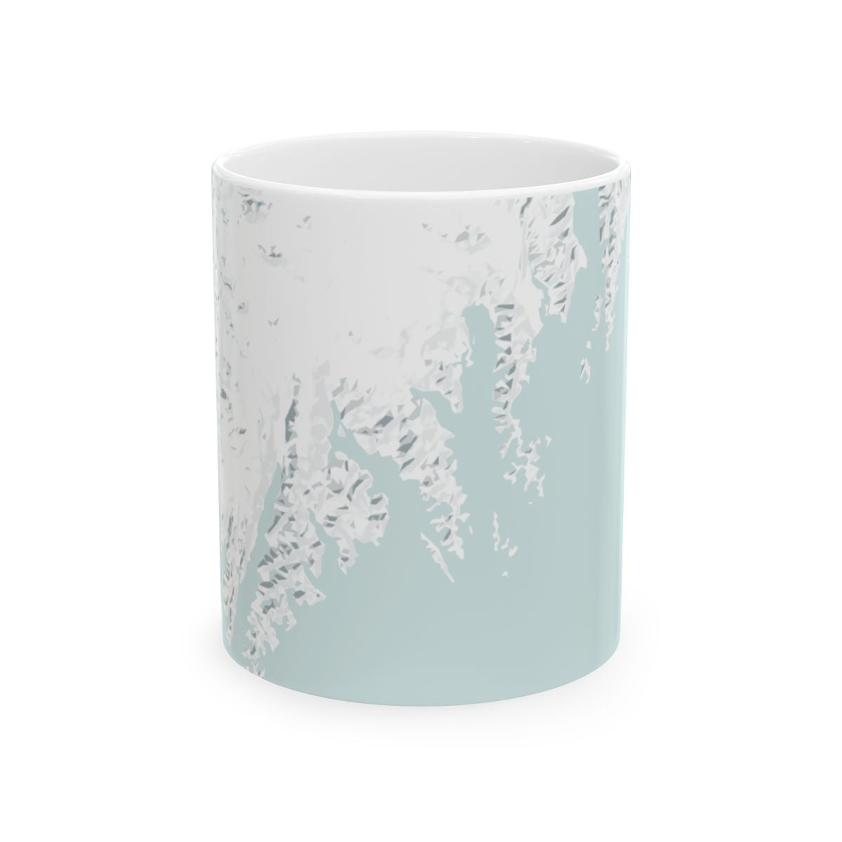 Atlas & Ink mug with custom map design on a white background