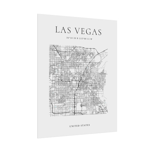 Las Vegas Map Print Glacial Line Series