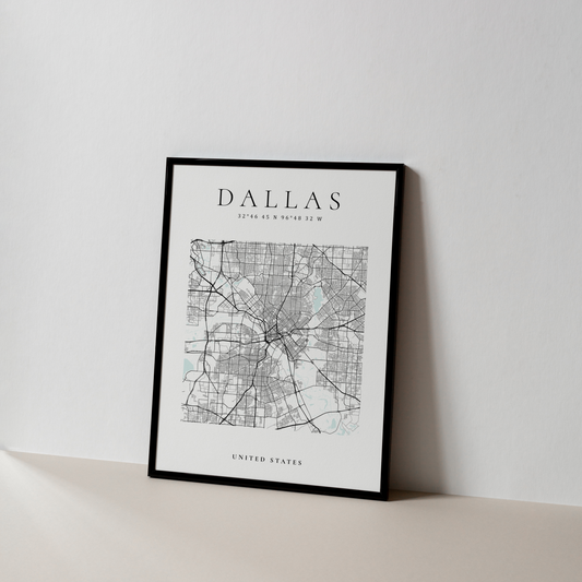 Dallas Map for home and office decor by Atlas & Ink Artistic Cartography Co. 