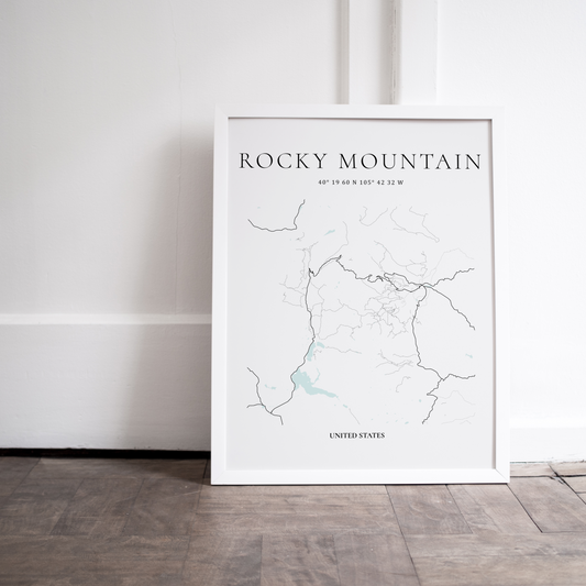 Rocky Mountain National Park map for home or office decor by Atlas & Ink Artistic Cartography Co.