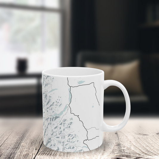Glacier National Park Glacial Line Series Ceramic Map Mug