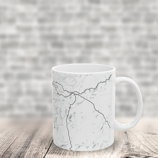 Rocky Mountain National Park Glacial Line Series Ceramic Map Mug